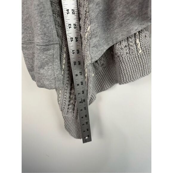 Anthropologie Saturday Sunday Women's Crochet Open Cardigan Sweater Gray Medium - Picture 6 of 7